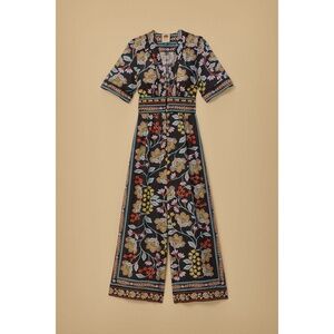 FARM Rio Flowery Black Jumpsuit, 100% Cotton, Size M | BRAND NEW!